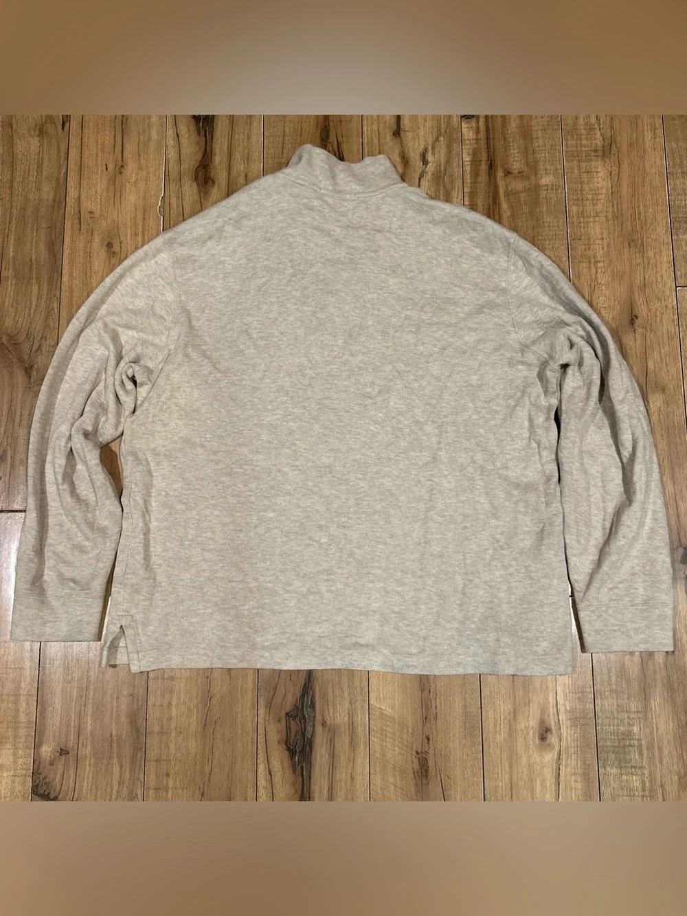 Polo Ralph Lauren Estate Rib Pullover Beige 1/4 Zip Pony Logo Mens Medium